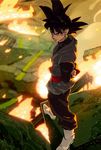  apocalypse black_eyes dragon_ball dragon_ball_super earrings flames gokuu_black hands_behind_back white_boots 