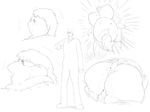  anthro avian bacchi big_breasts bird breasts clothed clothing cum hair morbidly_obese nipples nken nude obese overweight penguin solo torn_clothing transformation 
