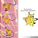  anus balls butt english_text male nintendo penis pichu pikachu pok&eacute;mon presenting presenting_hindquarters raichu text video_games warden006 