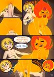  adventure_time blonde_hair blush breasts cartoon_network comic cubby_chambers elemental english_text female finn_the_human fire flame_princess hair human male male/female mammal nipples not_furry open_mouth penetration penis pussy sex text vaginal vaginal_penetration 