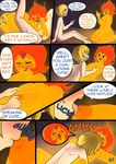  adventure_time balls blonde_hair blush breasts cartoon_network comic cubby_chambers elemental english_text female finn_the_human fire flame_princess hair human male male/female mammal nipples not_furry open_mouth penis sex text 