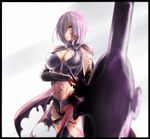  armor blood cleavage fate/grand_order shielder_(fate/grand_order) sword tape_de_banana thighhighs torn_clothes weapon 