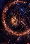  ambiguous_gender blue_eyes detailed digital_media_(artwork) dragon feral fire isvoc looking_at_viewer open_mouth scales solo teeth tongue 