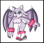  2009 breasts female green_eyes meanmotorscooter rouge_the_bat solo sonic_(series) sonic_unleashed 