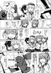  4girls ^_^ akatsuki_(kantai_collection) anchor_symbol autobot black_legwear black_skirt bumblebee closed_eyes comic crossover damaged fang flat_cap folded_ponytail greyscale hair_between_eyes hair_ornament hairclip hat hibiki_(kantai_collection) holding_hands ikazuchi_(kantai_collection) inazuma_(kantai_collection) interlocked_fingers jitome kamizono_(spookyhouse) kantai_collection long_hair machinery mecha monochrome multiple_girls neckerchief open_mouth pantyhose pleated_skirt robot school_uniform serafuku short_hair skirt smile thighhighs transformers translation_request uniform 