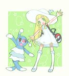  :o bag bangs bare_arms blonde_hair blunt_bangs braid brionne collared_dress dress duffel_bag gen_7_pokemon green_eyes hat kneehighs lillie_(pokemon) long_hair open_mouth outstretched_arms poke_ball_theme pokemon pokemon_(creature) pokemon_(game) pokemon_sm pose simple_background sleeveless sleeveless_dress smile solo spread_arms sun_hat sundress to_iz twin_braids white_dress white_hat white_legwear 