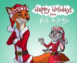  2016 anthro canine clothing costume disney female fox judy_hopps lagomorph male mammal nick_wilde rabbit red-velvet-panda zootopia 