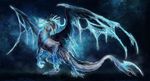  ambiguous_gender claws digital_media_(artwork) dragon fur furred_dragon glowing glowing_eyes isvoc nude open_mouth scalie simple_background solo standing teeth western_dragon white_fur wings 