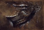  ambiguous_gender digital_media_(artwork) dragon feral horn isvoc scales solo spines teeth white_eyes 