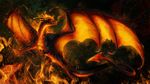  ambiguous_gender claws digital_media_(artwork) dragon feral fire glowing glowing_eyes horn isvoc membranous_wings nude solo wings 