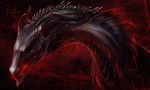  ambiguous_gender blood curved_horn digital_media_(artwork) dragon headshot horn isvoc red_eyes solo spines teeth 