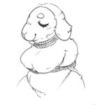  anthro bdsm big_breasts bondage bound breasts caprine female fur happy mammal nude pepperchan sheep simple_background smile solo 