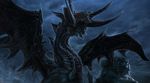  digital_media_(artwork) dragon feral final_fantasy horn isvoc male membranous_wings nude red_eyes solo square_enix teeth video_games wings 