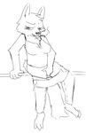  anthro bedroom_eyes betty_(weaver) big_breasts breasts canine cigarette clothing digital_media_(artwork) disney fan_character fingering half-closed_eyes mammal masturbation pack_street seductive simple_background smoking visiti wolf zootopia 