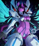 2016 anthro anthrofied black_background blue_background breasts clothed clothing crossover cutie_mark english_text equine female friendship_is_magic fur hair horn junketsu kill_la_kill legwear long_hair low-angle_view mammal melee_weapon my_little_pony navel purple_eyes purple_fur purple_hair purple_skin signature simple_background skimpy solo sword text twilight_sparkle_(mlp) unicorn weapon zwitterkitsune 