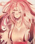  amputee baiken blush breasts facial_tattoo guilty_gear guilty_gear_xrd japanese_clothes kimono large_breasts long_hair looking_at_viewer one_eye_closed oro_(sumakaita) pink_hair ponytail red_eyes smile solo tattoo undressing 