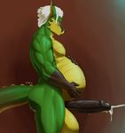  2016 5_fingers anthro balls belly biceps big_balls big_belly big_penis black_nose black_penis blush butt canine cum cum_inflation cum_on_butt cumshot digital_media_(artwork) dragon ejaculation erection eyewear glasses gloves_(marking) green_eyes green_scales hair hi_res huge_balls humanoid_penis hybrid hyper hyper_balls hyper_penis inflation jin_(jindragowolf) jindragowolf male mammal markings muscular nude orgasm pecs penis reptile scales scalie short_hair side_view simple_background solo standing vein veiny_penis white_hair wolf yellow_scales 