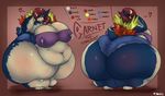  anthro araidian big_breasts big_butt blush breasts butt cleavage clothed clothing female huge_breasts huge_butt hyper hyper_butt lactating nintendo overweight pok&eacute;mon solo thick_thighs typhlosion video_games wide_hips 