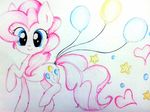  &lt;3 2016 balloon blue_eyes bubble cutie_mark earth_pony equine female feral friendship_is_magic fur hair horse liaaqila mammal my_little_pony pink_fur pink_hair pinkie_pie_(mlp) pony simple_background smile solo star traditional_media_(artwork) white_background 