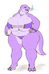  amad_no_moto anthro big_breasts breasts clothed clothing female huge_breasts lizard reptile scalie skimpy slightly_chubby thick_thighs 