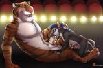  anthro badger balls cobaltbadger_(character) disney duo feline fellatio incorgnito male male/male mammal mustelid oral penis sex size_difference stripper_tiger_(zootopia) tiger zootopia 
