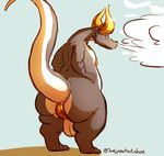  2016 anthro anus backsack balls big_anus big_butt big_tail breath butt countershade_tail digital_media_(artwork) dragon gold_(metal) grey_scales grey_tail hand_on_hip horn joebluefox long_tail male multicolored_scales nude overweight overweight_male puffy_anus raised_tail rear_view saggy_balls scales scalie shadow shiny signature simple_background solo standing two_tone_scales two_tone_tail white_balls white_scales white_tail wide_hips yellow_anus yellow_horn 