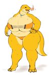  amad_no_moto anthro big_breasts breasts clothed clothing female huge_breasts lizard reptile scalie skimpy slightly_chubby thick_thighs 