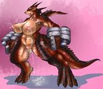  artist_request breasts dragon furry lacation nipples pussy red_eyes 