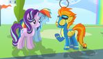  2016 blue_fur clothing cutie_mark equine female feral friendship_is_magic fur grass group hair hi_res horn mammal multicolored_hair my_little_pony outside pegasus pink_fur rainbow_dash_(mlp) rainbow_hair shutterflyeqd sky spitfire_(mlp) starlight_glimmer_(mlp) two_tone_hair unicorn uniform wings wonderbolts_(mlp) 