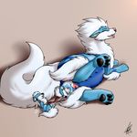  abdominal_bulge arcanine birth blue_fur canine digital_media_(artwork) female feral fur growlithe hi_res male mammal multi_nipple nintendo nipples pok&eacute;mon pregnant rebirth shikaro video_games 