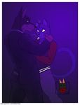  anthro black_nose blue_fur blush brown_fur canine caravan_palace cat clothed clothing cute doberman dog duo feline fur grin half-closed_eyes jacket linkin_monroe lone_digger male male/male mammal purple_background simple_background smile suit whiskers 