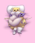 2016 anthro belly big_breasts brantonisme breasts clothing digimon female hi_res obese overweight overweight_female renamon thick_thighs wardrobe_malfuction wardrobe_malfunction 