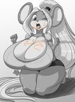  2016 anthro big_breasts breasts cheese cleavage clothed clothing female food huge_breasts jaeh mammal mouse rodent solo 