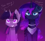  &lt;3 blue_eyes blue_fur english_text equine eyelashes friendship_is_magic fur hair horn magnaluna mammal my_little_pony nude princess_luna_(mlp) purple_fur purple_hair text twilight_sparkle_(mlp) winged_unicorn wings 