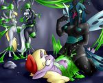  2016 absurd_res anthro anthrofied areola barefoot bound breasts changeling clothed clothing derpy_hooves_(mlp) equine eyewear fan_character fangs feathered_wings feathers feet female friendship_is_magic glasses green_eyes group hair hi_res horn humanoid_feet insect_wings legwear long_hair long_tongue lying mammal my_little_pony nipples nude on_back open_mouth pegasus pussy queen_chrysalis_(mlp) restrained rock slime spiderweber tongue unicorn wings 