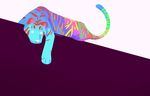  2016 ambiguous_gender apex_(artist) feline feral mammal rainbow simple_background solo stripes tiger 