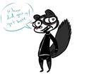  2016 anthro blush clothed clothing cute_fangs dialogue disney english_text fan_character inkyfrog male mammal mustelid open_mouth percy_vison polecat restricted_palette simple_background solo standing text underwear white_background zootopia 