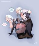  anal blush breasts ciri geralt_of_rivia nipples open_mouth pussy_juice saliva sinner!_(sillygirl) the_witcher 