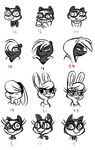  2016 age_chart anthro black_and_white buckteeth caitlin_vison chart clothed clothing cute_fangs disney eyewear fan_character female glasses group hair hair_over_eye headband hoodie hugh_muskroura inkyfrog lagomorph looking_at_viewer male mammal maxine_d&#039;lapin monochrome mustelid percy_vison polecat rabbit simple_background skunk smile teeth white_background zootopia 