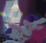  69_position blush butt dtcx97 equine eyes_closed female female/female feral friendship_is_magic hi_res horn horse mammal my_little_pony oral pinkie_pie_(mlp) pony pussy pussy_juice rarity_(mlp) sex unicorn 