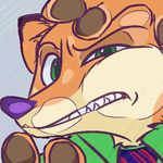  2016 anthro breaking_the_fourth_wall canine clothed clothing disney fox green_eyes icon ittybittykittytittys looking_at_viewer low_res male mammal nick_wilde screen solo squish zootopia 
