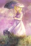  blonde_hair dress hat kaede_(mmkeyy) luize solo suitcase touhou touhou_(pc-98) umbrella yellow_eyes 