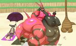  ambiguous_gender anus big_breasts breasts exeggutor eyewear female glasses huge_breasts looking_back male nintendo nipples obese overweight pdxyz pok&eacute;mon rattata sandygast scolipede size_difference sweat video_games 