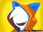  ambiguous_gender blazblue clothed clothing english_text fan_character hoodie humanoid line-less male max max_(character) notkastar_(artist) open_mouth rainbow simple_background sketch smile solo surreal tagme text tongue video_games 