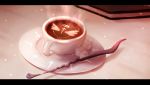  book coffee cup halo latin_cross latte_art letterboxed no_humans original saucer shimmer steam sugar_cube teacup wings 