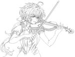  bow_(instrument) greyscale highres instrument lineart monochrome rhapsode senki_zesshou_symphogear solo violin yukine_chris 