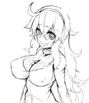  1girl breasts female hex_maniac_(pokemon) large_breasts long_hair looking_at_viewer monchrome monochrome nintendo npc_trainer pokemon pokemon_(game) pokemon_xy semikichi simple_background sketch white_background 