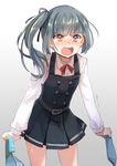  :o blue_bra blue_panties blush bow bow_panties bowtie bra bra_removed brown_eyes commentary crying crying_with_eyes_open dress gradient gradient_background grey_background grey_hair holding holding_bra holding_panties kantai_collection kasumi_(kantai_collection) long_hair long_sleeves nose_blush onbin_ha panties panties_removed pinafore_dress remodel_(kantai_collection) side_ponytail solo striped striped_bra striped_panties tears underwear v-shaped_eyebrows white_background 