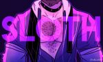 2021 absurd_res anthro artist_name body_hair canid canine canis chest_hair clothed clothing collar digital_media_(artwork) domestic_dog faceless_character faceless_male hi_res male mammal melaisen muscular muscular_male purple_theme solo text
