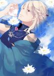  androgynous blonde_hair fantasy flower lily_(flower) mikatuki_a original solo water 